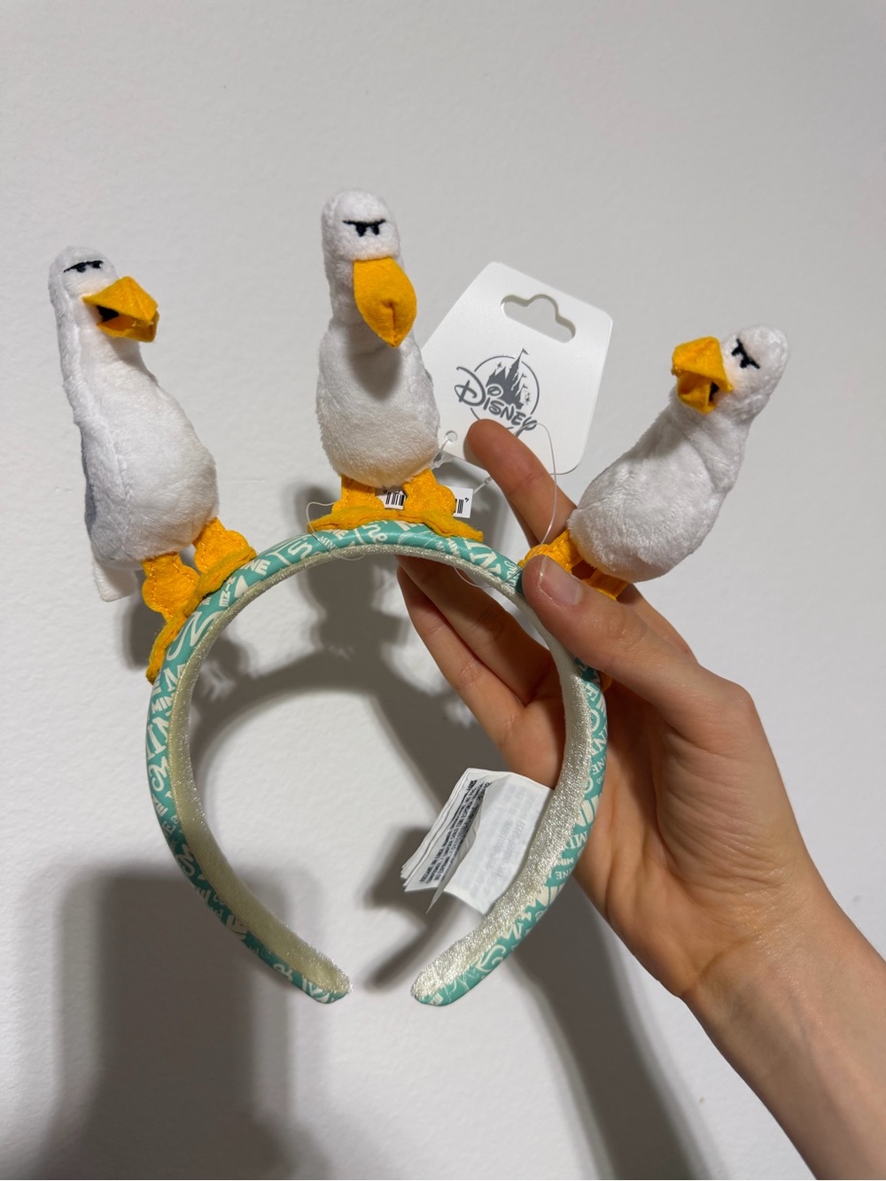 Disney Seagull ears mine mineHeadband with Three Plush Birds - White & Yellow